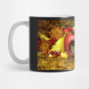 Autumn mouse in a apple house Mug